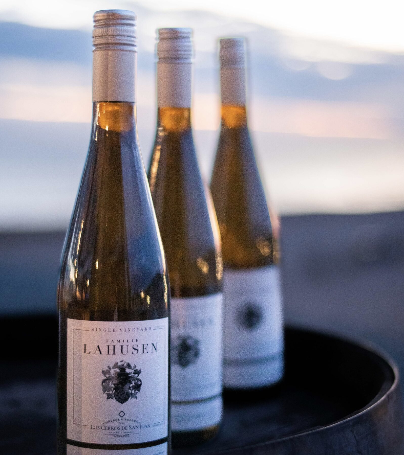 Botellas de Lahusen Riesling durante una degustación