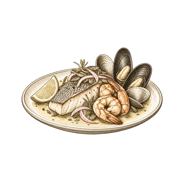 Pescados y mariscos para maridar Lahusen Riesling 2024
